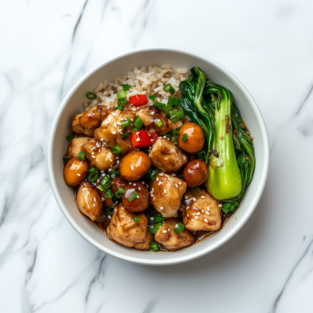 D: Soy Sauce Braised Chicken with Chesnut and Brown Rice 板栗烧鸡配糙米饭 (Dec 21/Dec 24)