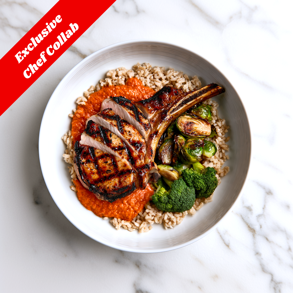 D: Chef Collab: Grilled Pork Chop with Spainish Romesco Sauce 猪小排配西班牙罗梅斯科酱 (August 16/19)