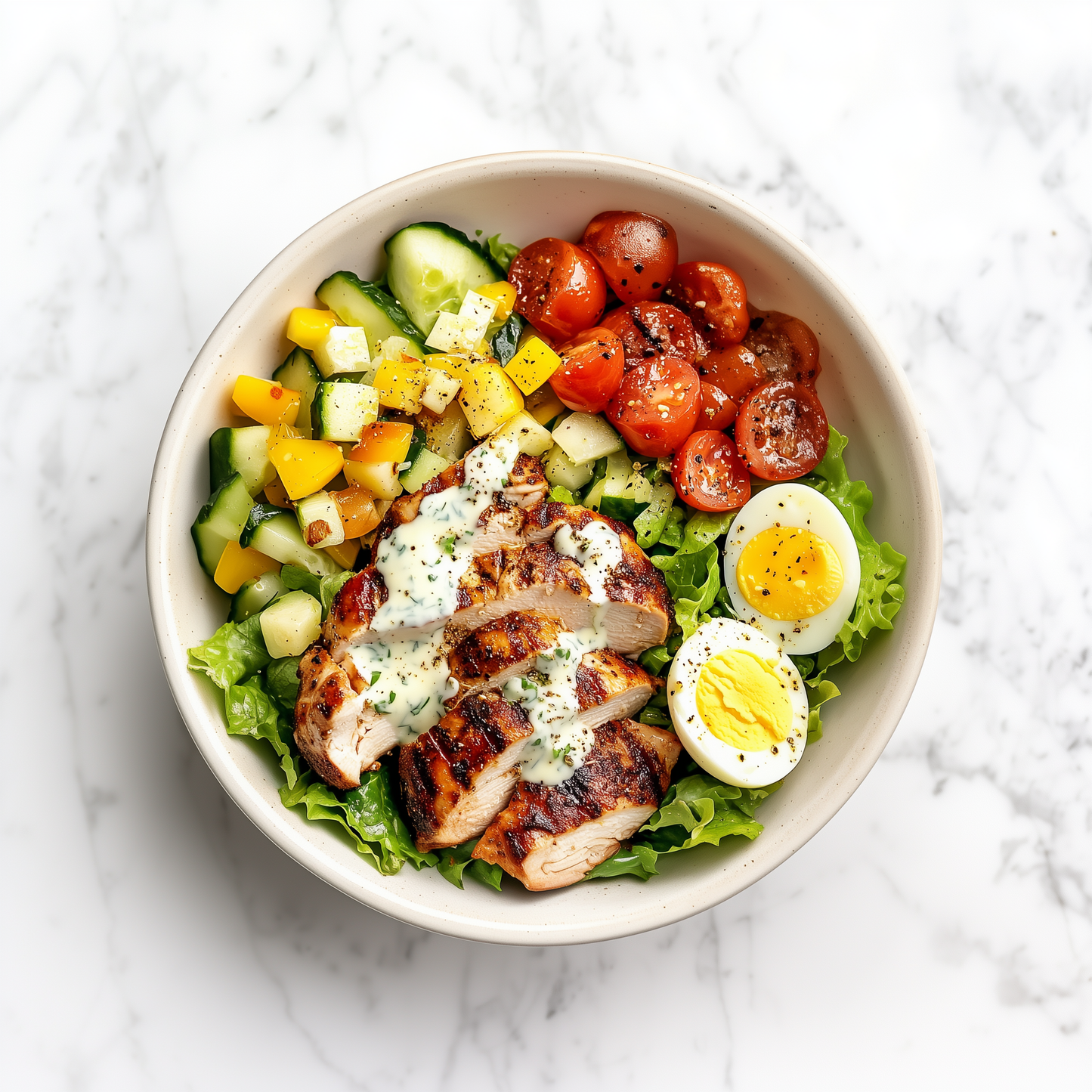 K: Grilled Chicken Breast Cobb Salad 香煎鸡胸考博沙拉 (August 16/19)