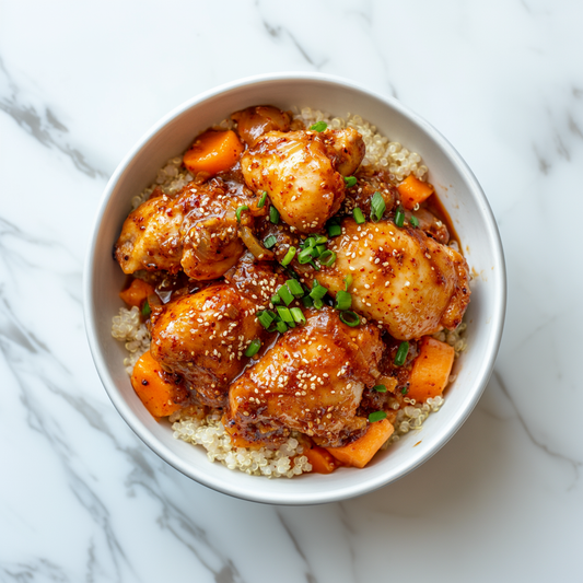 A: Korean Andong Braised Chicken with Multigrain Brown Rice 韩式安东炖鸡配杂粮饭 (Feb. 3/6)