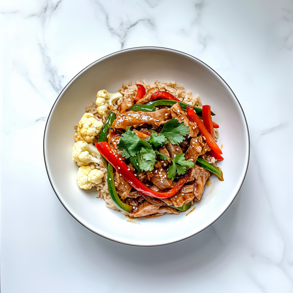 F: Sichuan Shredded Pork with Garlic Sauce w/ Brown Rice 鱼香肉丝配糙米饭 (Feb. 3/6)