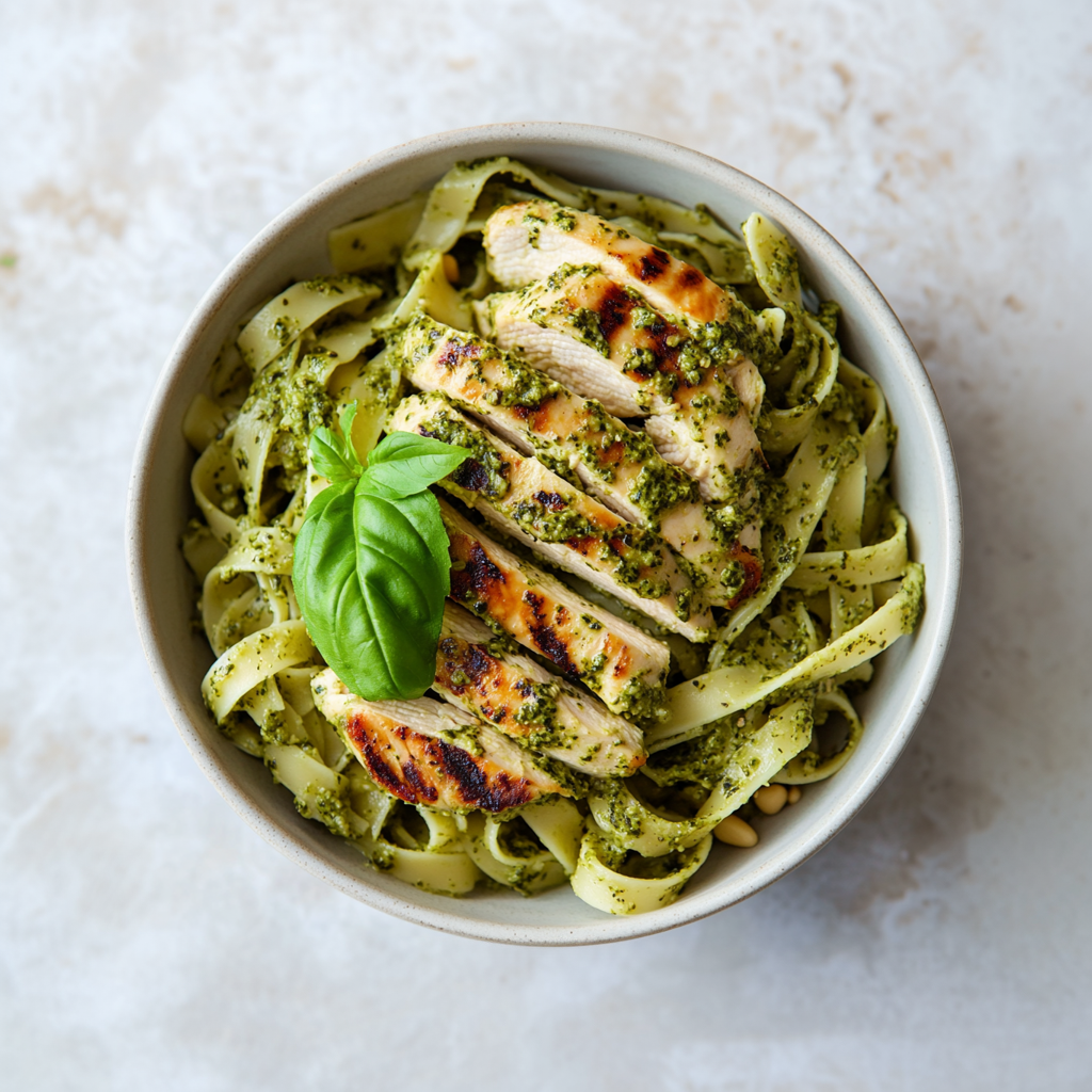 H: Grilled Chicken with Pesto Pasta 意式青酱意面配烤鸡胸 (Feb. 3/6)