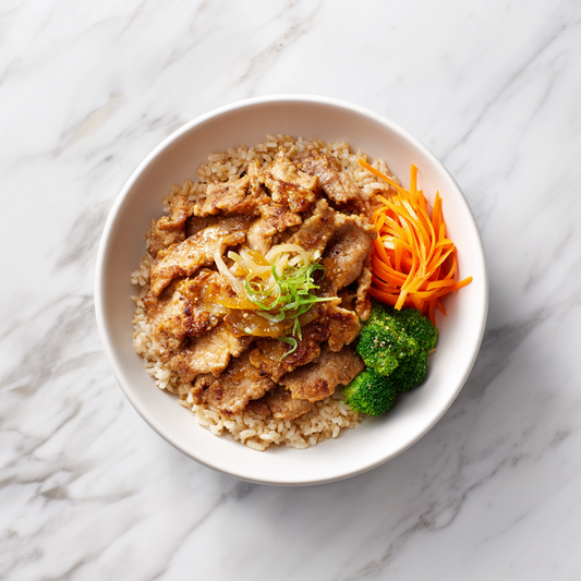 A: Japanese Miso Grilled Pork with Brown Rice 日式味噌烧肉饭 (Mar 29/ Apr 1)