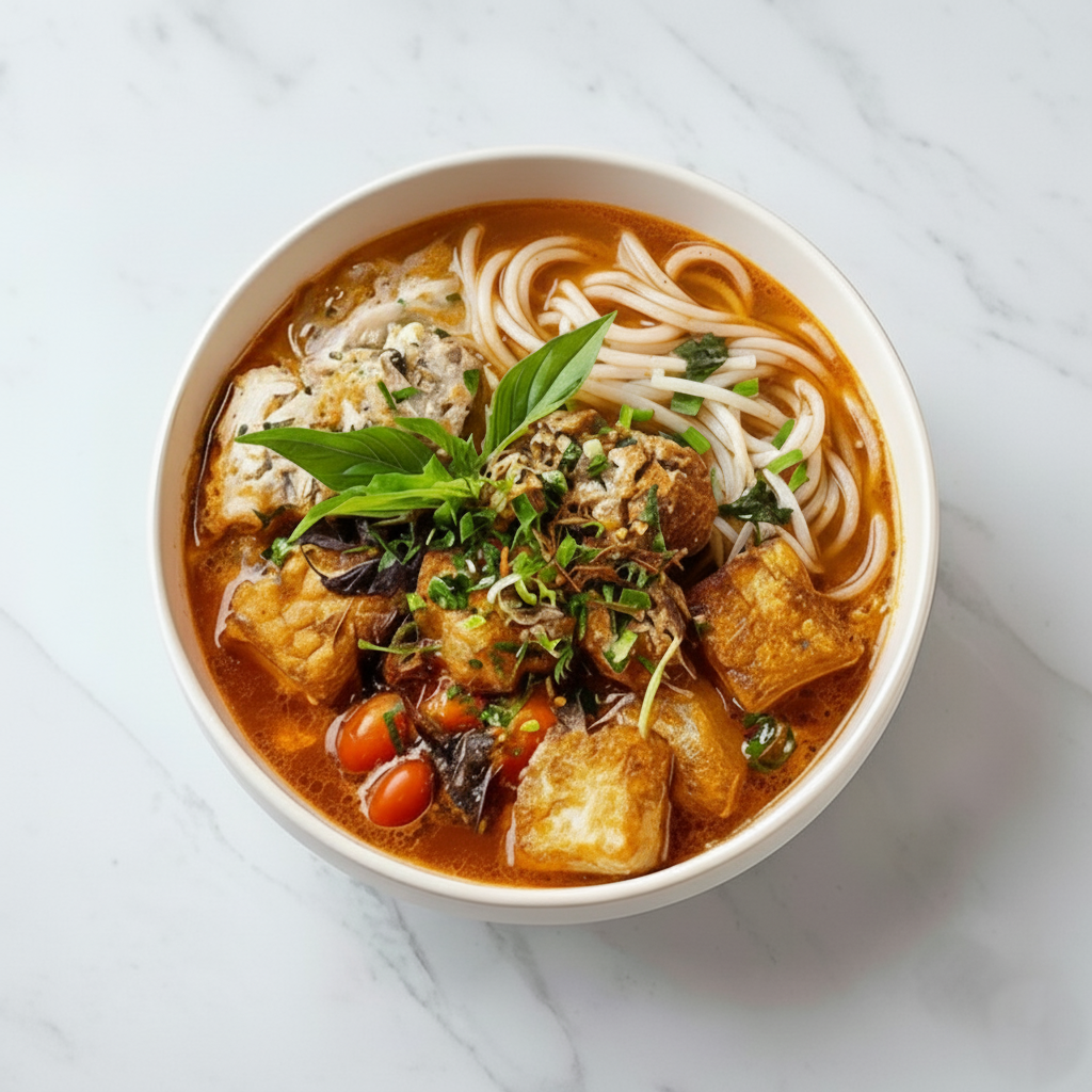 A: Vietnamese Tomato Crab Noodle Soup 越南番茄蟹肉米粉 (Sept 06/09)