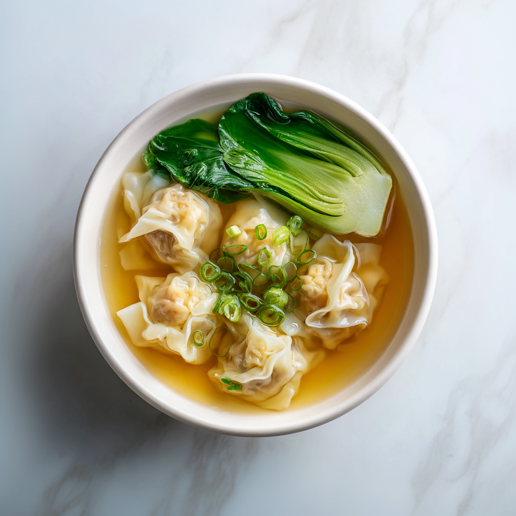 B: Shirmp and Pork Wonton with Chicken Broth 鲜虾猪肉云吞汤 (Mar 22/ Mar 25)