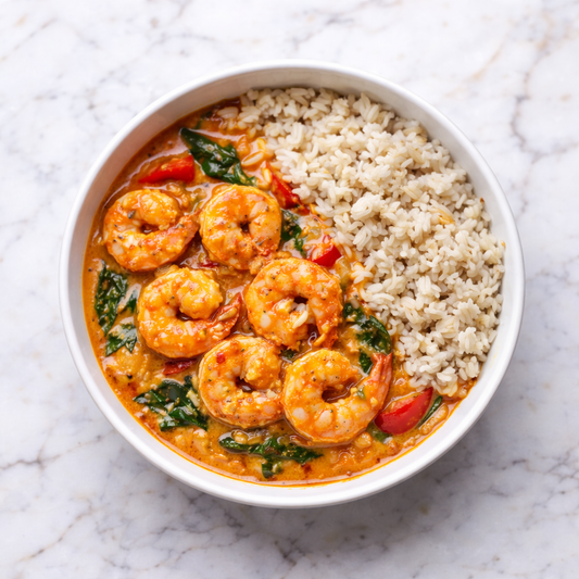C:  Thai Shrimp Curry with Brown Rice 泰式咖喱虾仁配糙米饭 (Feb 15/ Feb 18)