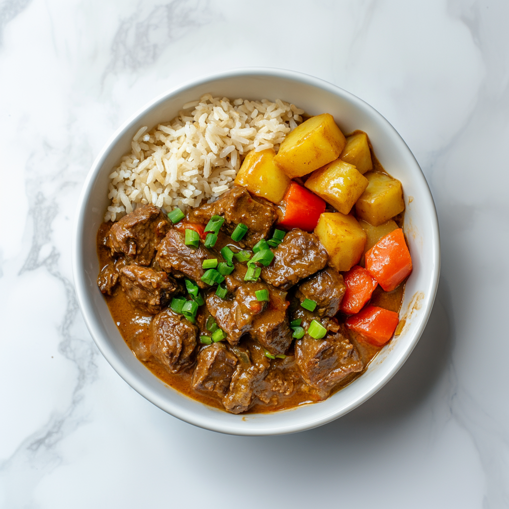 G: Hong Kong Style Beef Curry with Brown Rice 港式咖喱炖牛肉配杂粮饭 (August 16/19)