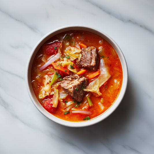 G: Shanghai Style Beef Borscht with Brown Rice 牛肉罗宋汤配糙米饭 (Feb 22/ Feb 25)