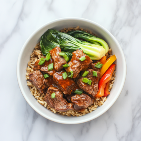 H: Sichuan Style Braised Beef with Brown Rice 川味红烧牛肉配糙米饭 (July 12/15)