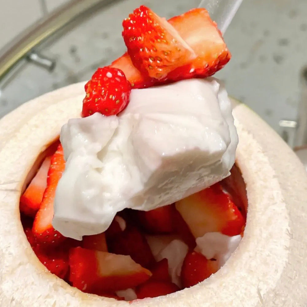 Coconut Jelly - Strawberry 草莓椰子冻 (Glass container)